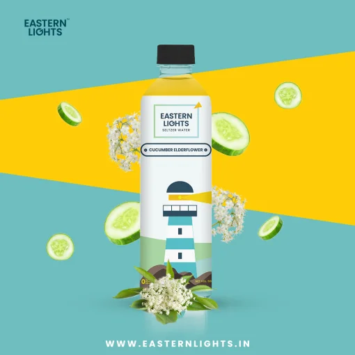 Eastern Lights Cucumber & Elderflower Seltzer Water (Sparkling Water) | 500ml x Pack of 4 | 100% Natural Flavour | Zero Sugar & Zero Calories | No Aspartame or Stevia (Copy)