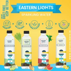 Eastern Lights Multi-flavour Seltzer Water (Sparkling Water) | 500ml x Pack of 4 | 100% Natural Flavour | Zero Sugar & Zero Calories | No Aspartame or Stevia