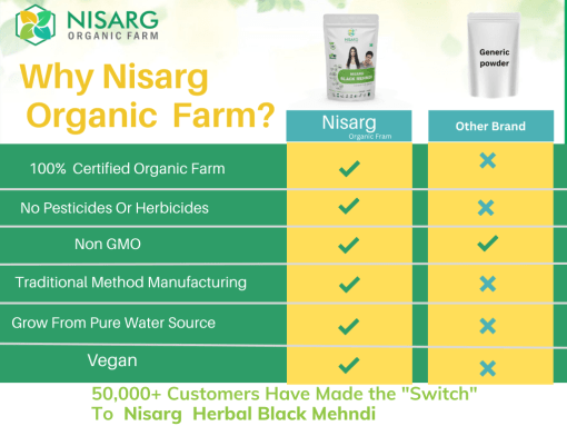 Nisarg Organic Farm Nisarg Organic Herbal Black Mehndi 25g (2 Pcs)