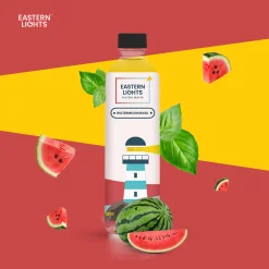 Eastern Lights Watermelon & Basil Seltzer Water (Sparkling Water) | 500ml x Pack of 4 | 100% Natural Flavour | Zero Sugar & Zero Calories | No Aspartame or Stevia