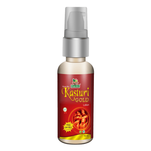 Divya Shri Kasturi Gold Capsule & Lotion Pack For Boost Male Power, Increase Strength, Stamina, & Vitality - 100% Ayurvedic (2 Capsule Bottle & 1 Lotion)