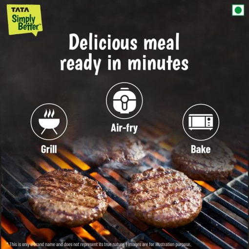 Tata Simply Better Plant-based Burger Patty, Tastes Just Like Chicken - 3 Pieces, 300 G