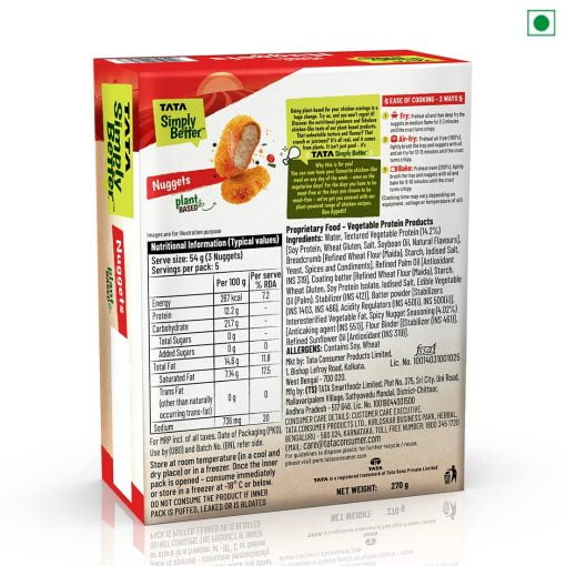 Tata Simply Better Plant-based Nuggets, Tastes Just Like Chicken - 15 Pieces-270 Grams