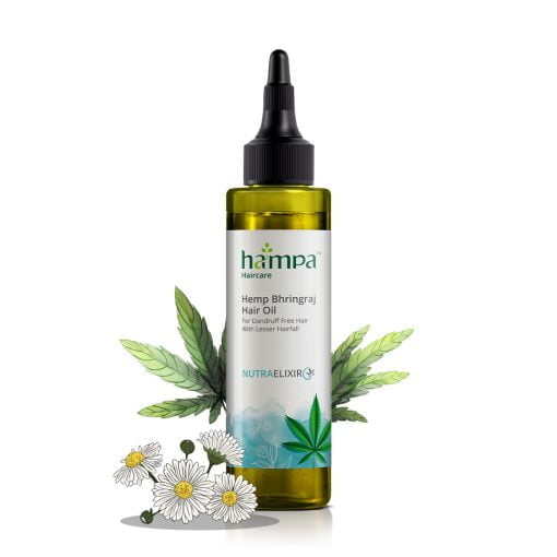 Hampa Hemp Bhringraj Hair Oil | With Hemp, Bhringraj & Coconut | Contains Omega 3&6, Vitamin E | Prevent Hair Fall And Dandruff