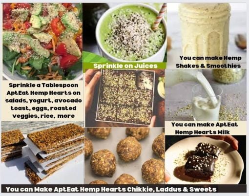 Apteat Hemp Hearts 255gm Hulled Hemp, Shelled Hemp Seed, Protein & Omega 3 & 6 Rich Superfood, Nutty Taste