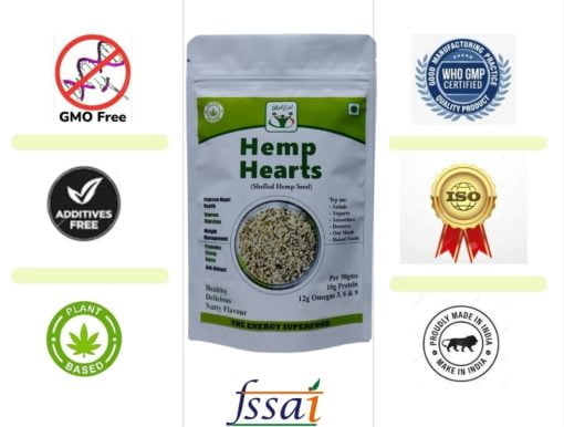 Apteat Hemp Hearts 255gm Hulled Hemp, Shelled Hemp Seed, Protein & Omega 3 & 6 Rich Superfood, Nutty Taste