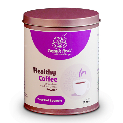 Powstik Foods Caffeine-free Healthy Coffee Powder-tin-250gms (made From Roasted Chickpeas )