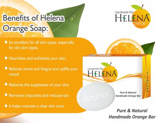 Cyrilpro Helena Orange Soap, Pure, Natural And Handmade For All Skin Type And For Men & Women(pack Of 3) 75 Gm Each
