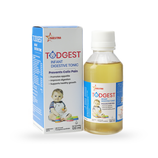 Todgest 120 Ml Nuestra Infant Digestive, Colic Pain Relief Tonic For Baby