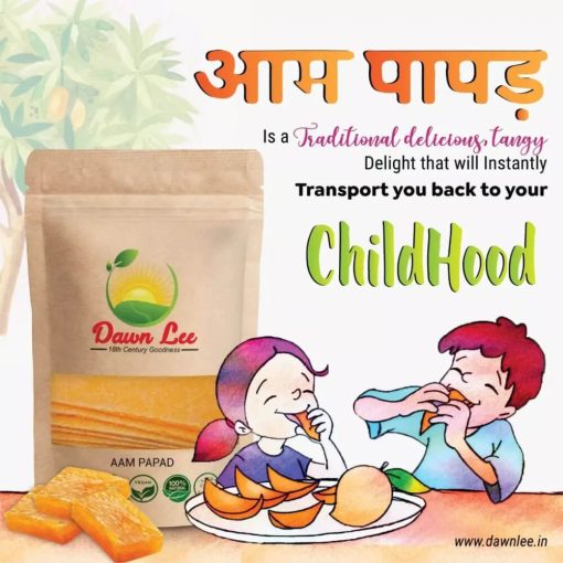 Dawn Lee Aam Papad 100 Gm Healthy Sweet Treat With Kashmiri Saffron And Desi Khand, No Refined Sugarr | Made With 100% Natural Mango Pulp