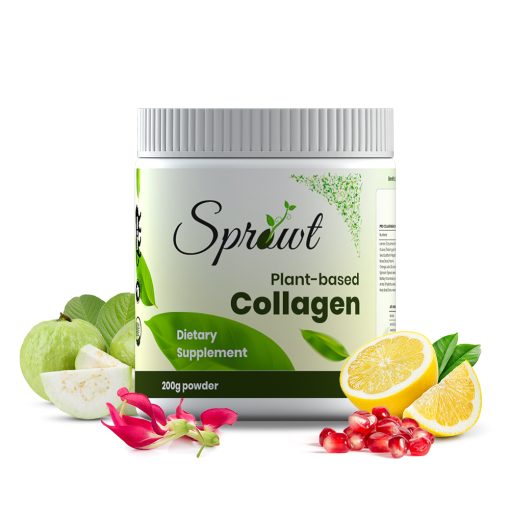 Sprowt Plant Based Collagen Supplement For Women & Men With Biotin, Vitamin C | Collagen Powder Skincare For Glowing & Healthy Ski