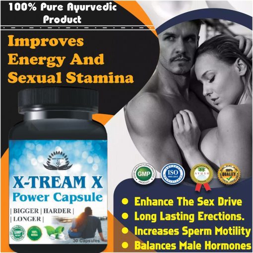 Qasmi Ayurveda X Tream X Power Capsule | Sperm Count Increase Capsule | Premature Ejaculation Capsule | Penis Enlargement Medicine | Sex Booster For Men | Stamina Booster Supplements