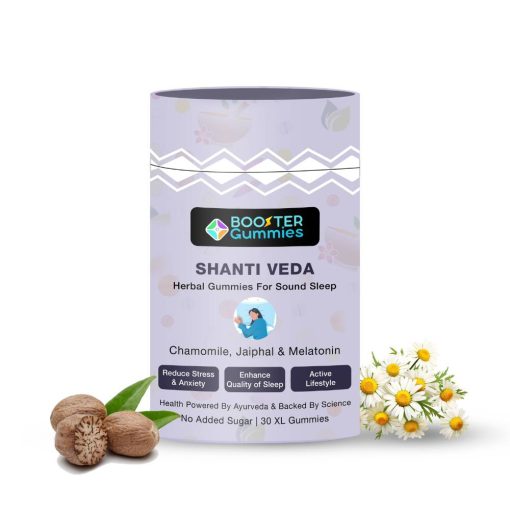 Booster Gummies - Shanti Veda Ayurvedic Natural Sleep Aid With Melatonin 5mg Gummies (1 Month Pack - 30 Xl Gummies)