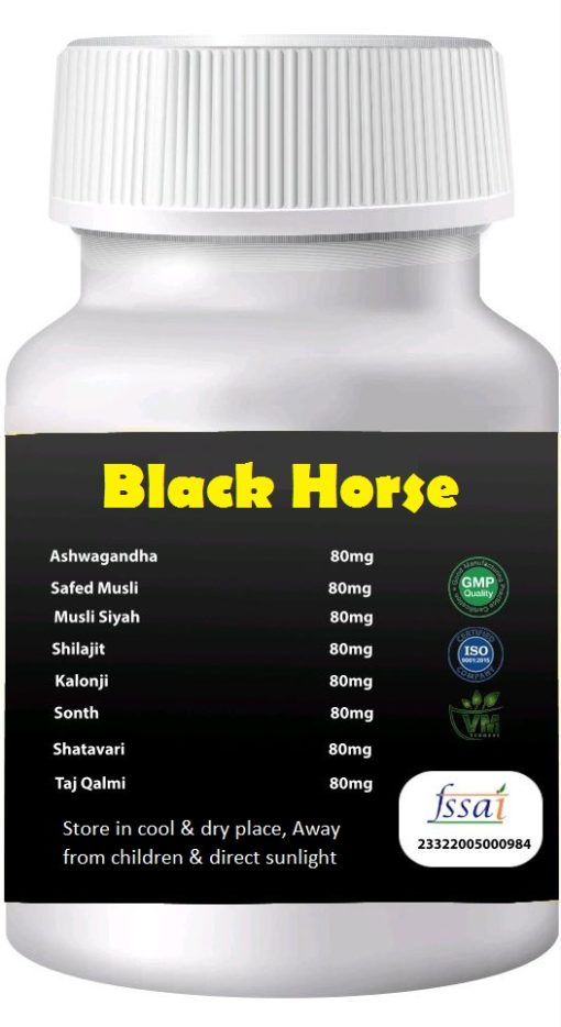 Vedmeds India Vedmeds Black Horse-आयुर्वेदिक सेक्स स्टैमिना पावर कैप्सूल - पुरुषों के लिए दवा-30 कैप्सूल