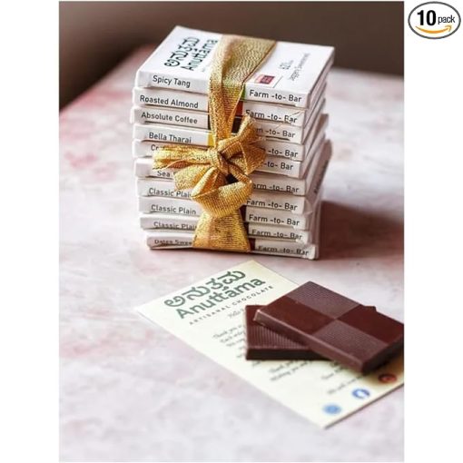 Anuttama Mini Bars | 10 Assorted Chocolate Bars | Classic Plain Natural Chocolates Gift Pack Hamper | Chocolate Box (20gm X 10)