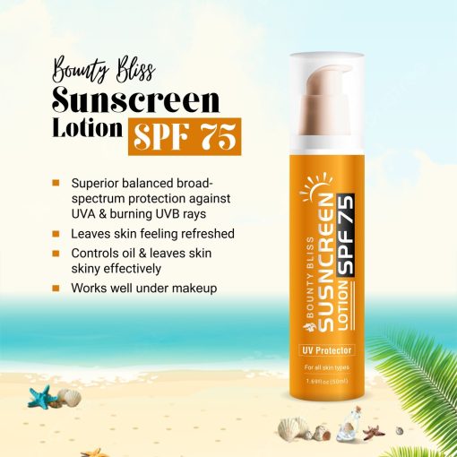 Bounty Bliss Sunscreen Lotion Spf-75 Pa+++ Broad Spectrum Protection Uva/uvb/blue Rays