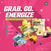 Grab.Go.Energize tagline is shown with Hemp Protein BItes