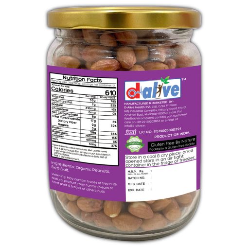 D-alive Honestly Organic Activated Peanuts - 300gm