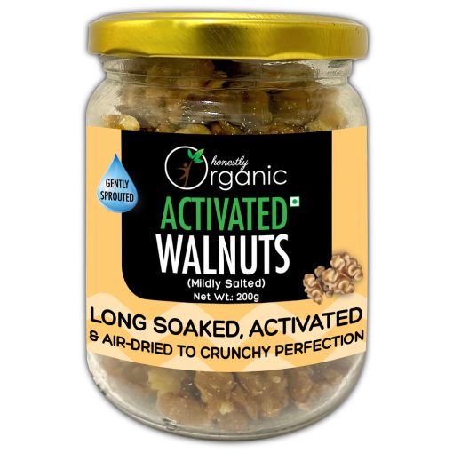 D-alive Honestly Organic Activated/sprouted Walnuts - Mildly Salted (100% Natural, Long Soaked & Air Dried To Crunchy Perfection) - 200g