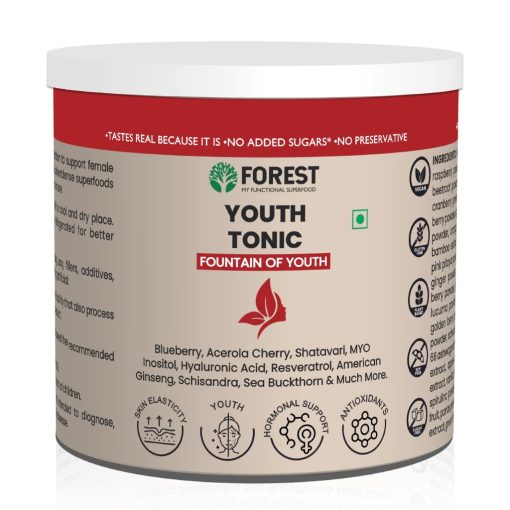 Forest Youth Tonic L Supports Hormonal Balance, Pcos, Pms & Glow | 45+ Superfoods Collagen Builder L 150g