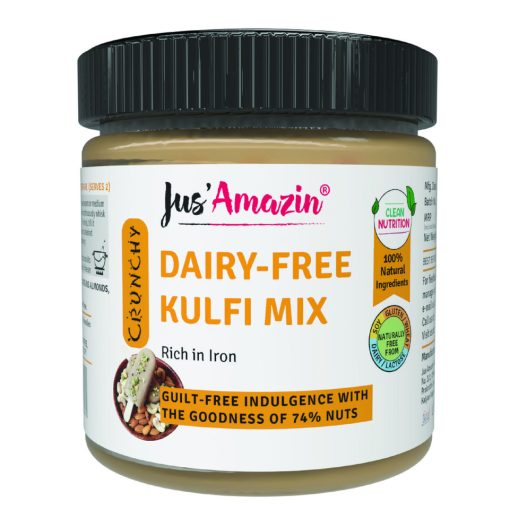 Jus' Amazin Dairy-free Kulfi Mix (200g) | Only 5 Ingredients, 100% Natural | Clean Nutrition | 74% Nuts (cashewnuts, Almonds & Pistachio) | Rich In Iron | No Refined Sugar | Zero Additives | Vegan & Dairy Free