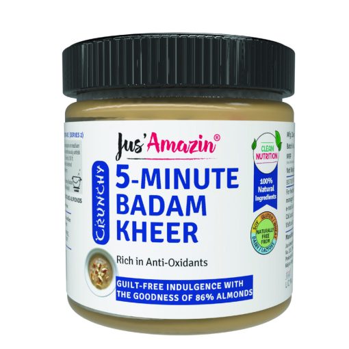 Jus'amazin Jus' Amazin 5-minute Badam Kheer (200g) | Only 4 Ingredients, 100% Natural | Clean Nutrition | 86% Almonds | Rich In Anti-oxidants | No Refined Suar | Zero Additives | Vegan & Dairy Free