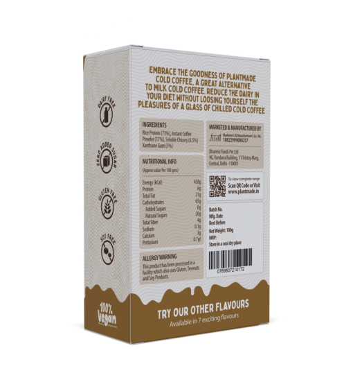 Plantmade Rice Protein Premix - Instant Plain Cold Coffee Plant-based Milk Dairy Free | Gluten Free Pack Of 1 (100g X 1)