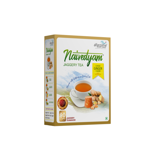 Naivedyam Classic Ginger Flavour Jaggery Tea - 500gm - 80 Cups (50 Ml) - Healthy Refreshing Drink