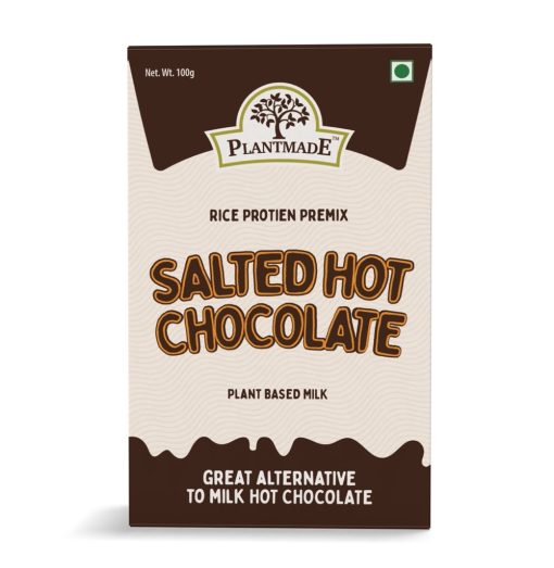 Plantmade Rice Protein Premix - Salted Hot Chocolate Plant-based Milk | Farm Fresh | Chocolatey Drink Pack Of 5 (100g X 5)