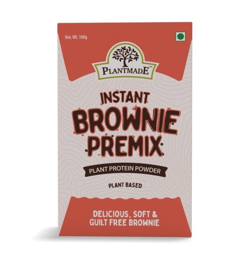 Plantmade Instant Brownie Premix 100% Vegan Plant Based Protein Powder High Protein Zero Cholesterol Pack Of 5 (100g X 5)