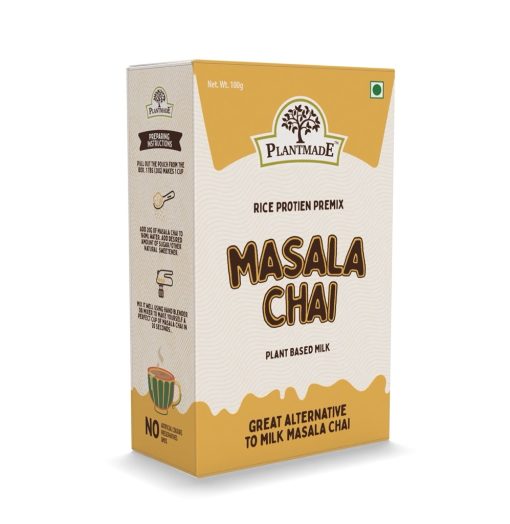 Plantmade Masala Chai Rice Protein Premix: The Ultimate 100g Plant-based, Dairy-free, Gluten-free, Soy-free, Pack Of 2 (100g X 2)