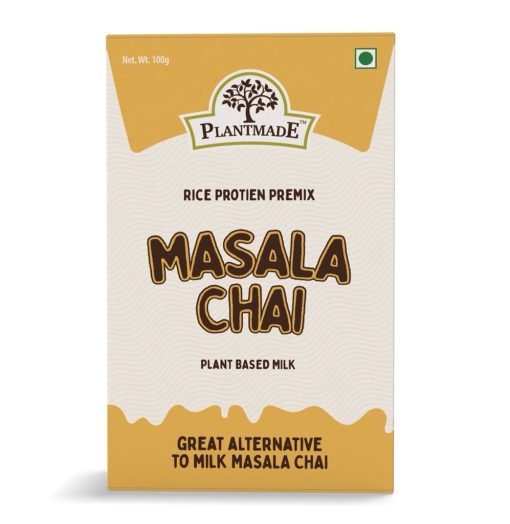 Plantmade Masala Chai Rice Protein Premix: The Ultimate 100g Plant-based, Dairy-free, Gluten-free, Soy-free, Pack Of 2 (100g X 2)