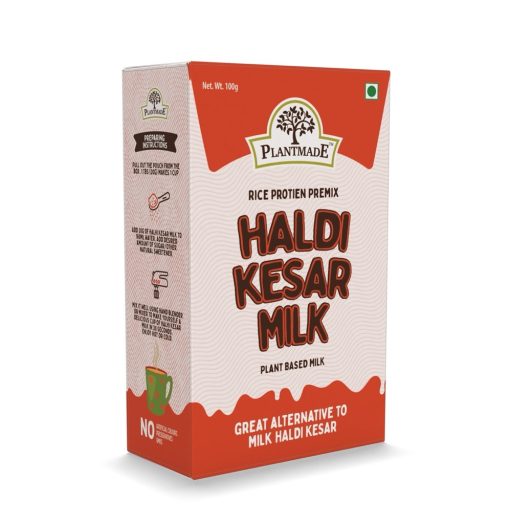 Plantmade Haldi Kesar Milk: Dairy-free, High-protein Plant-based Rice Protein Premix – Pure Vegetarian, Pack Of 1 (100g X 1)