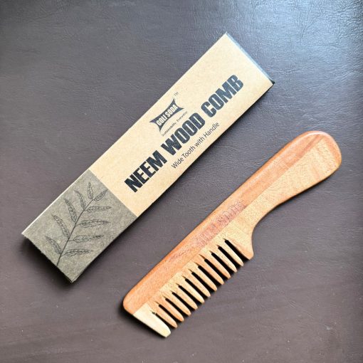 Goli Soda Neem Wood Comb - Wide Tooth With Handle